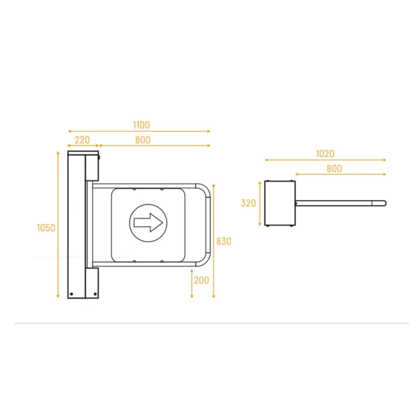 Grafico Portillo de Acceso Motorizado K1L